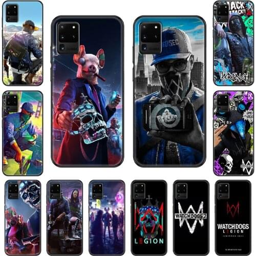 Game watch dogs Legion Phone case For Samsung Galaxy S 3 4 5 6 7 8 9 10 E Plus Lite Edge black luxury hoesjes painting