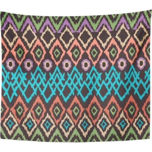 Colorful Ikat Pattern Perfect Retro Colors Tribal Aztec Animal Tapestry Home Decor Wall Hanging for Living Room Bedroom Dorm