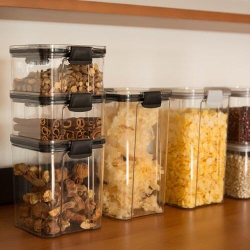 Sealed tank storage box transparent plastic household kitchen snacks spices nuts food grade grain storage box