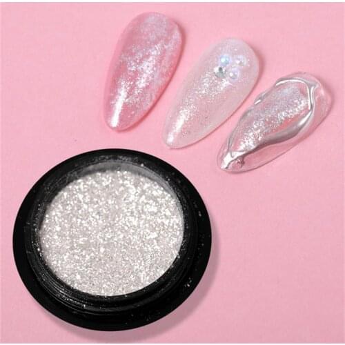 Highlight Reflective Glass Nail Powder Dust Nails Glitter Pigment Holographic Nail UV Polish For Nail Art Decorations Supplies