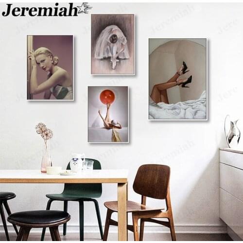 French Beauty Canvas Painting Sexy Lady High Heels Poster Picture Print Wall Art Modern Home Room Decoration