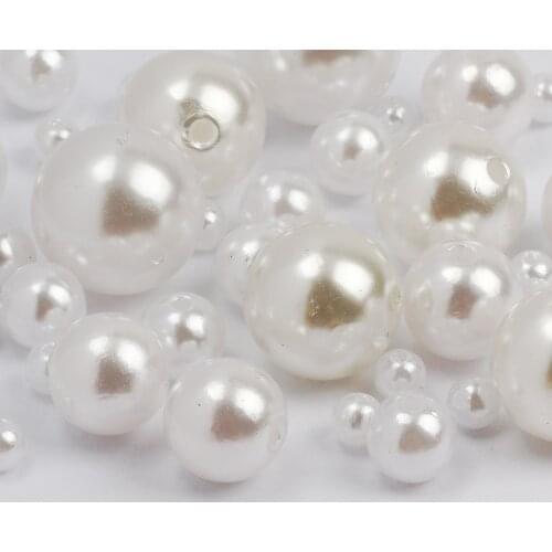 Round White 3-20mm ABS Acrylic Imitation Pearl Loose Spacer Beads For Jewelry Making Diy Charm Necklace Bracelet Accessories