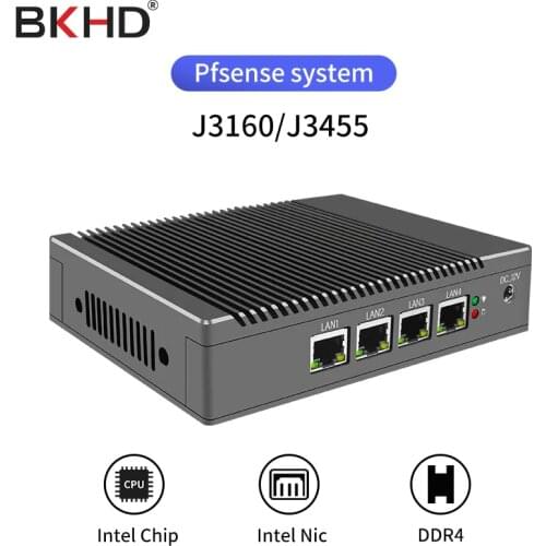Intel Celeron J3160 J3455 Quad Core AES-IN VPN Server 4LAN 2USB Firewall Mini PC mini computer Pfsense ProxmoxVE Openwrt router