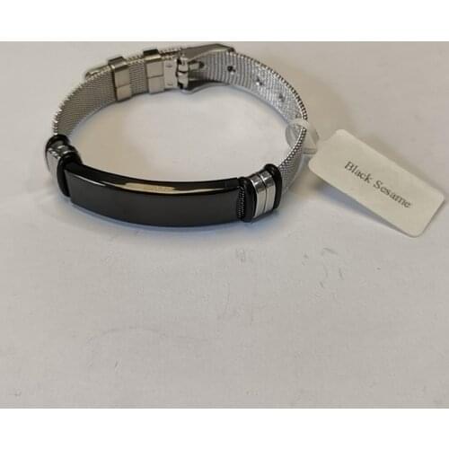 Black Sesame name engrave logo Id Bracelets Net band Men Friendship Bracelets