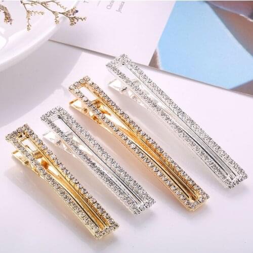 New Fashion 1PCS Rhinestone geometry super flash clip Accessories For Women Girls Hairclip Headwear