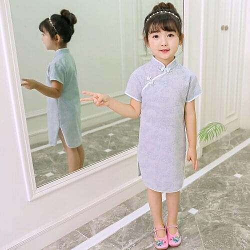 Cheongsam flower girl Party Summer Style Dresses Chinese dress qipao baby girls robe
