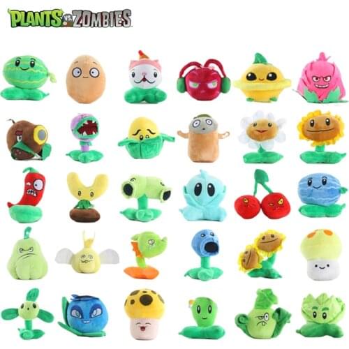 15-20cm Plants VS Zombies Plush Doll SunFlower Cherry Bomb Peashooter Chomper Wall-nut Squash Cartoon Game Stuffed Toys Kid Gift