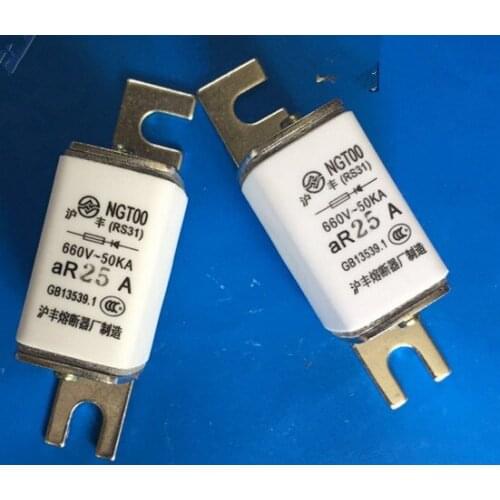 Fuses: NGT00 RS31 25A 660V / RS31 NGTC00 32A 690V / NGTC00 40A 50A 63A 80A 660V / NGT00 500V 100A / RS31 125A 160A 200A aR