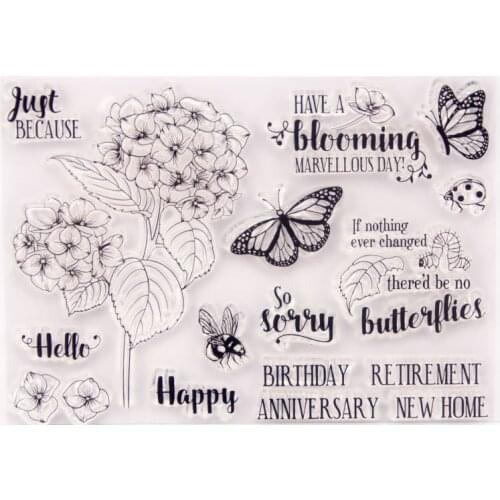 Clear Stamps Scrapbooking Rubber Stamp Handmade DIY Decoration Craft Supplies Stamps for Card Making Spring Butterfly New 2021