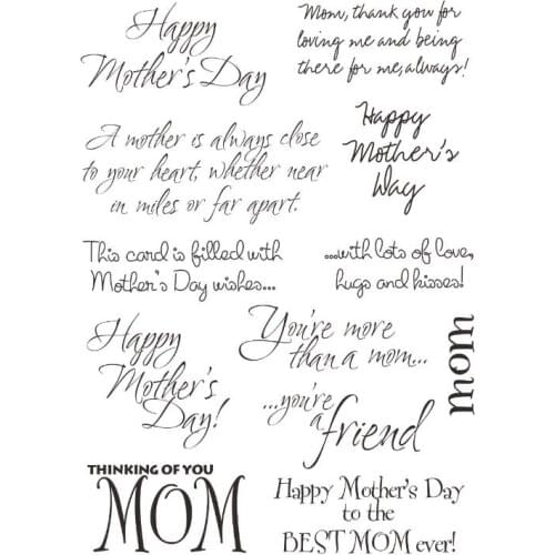 MOM Transparent Clear Silicone Stamps for DIY Scrapbooking/Card Making/Kids Christmas Fun Decoration Supplies A834
