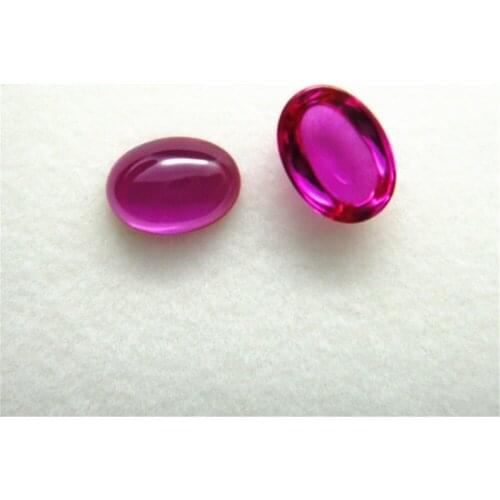 Pink Ruby Oval Cabochon Smooth Polished Surface Egg Shape Ruby Cabochon Flat Back Multiple Sizes to Choose GR55