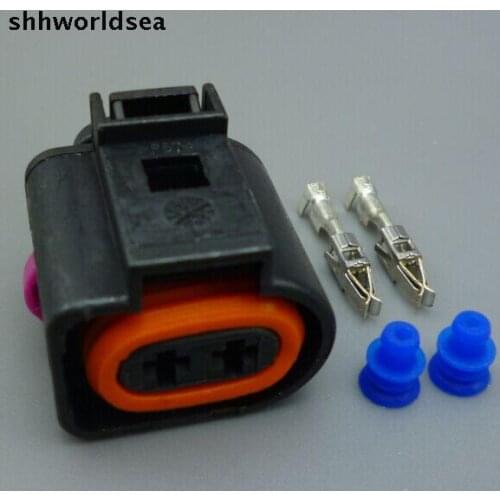 Shhworldsea 10set 2 PIN automotive wiring harness connector Auto car waterproof electrical horn plug FOR VW FOR AUDI 1J0 973 722