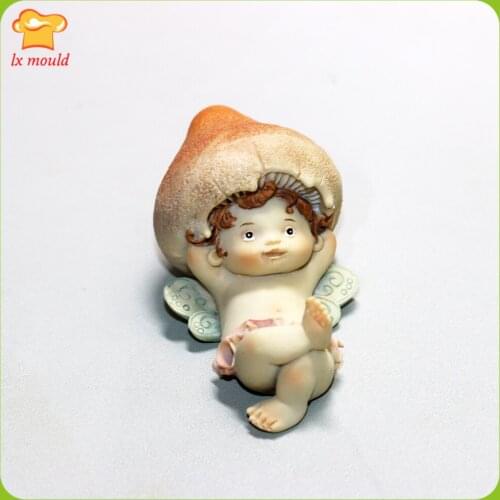 Mushroom Doll Soap Silicone Molds 3D Mushroom Candle DIY Cake Chocolate Candy Moulds