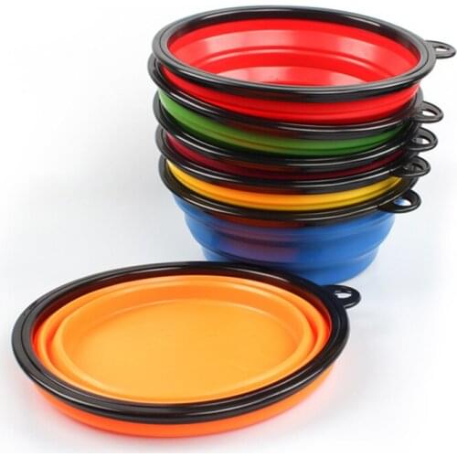 350ML/1000ML Pet Silicone Folding Bowl Outdoor Portable TPE Food Container for Cats Dogs Drinking And Feeding Bowl