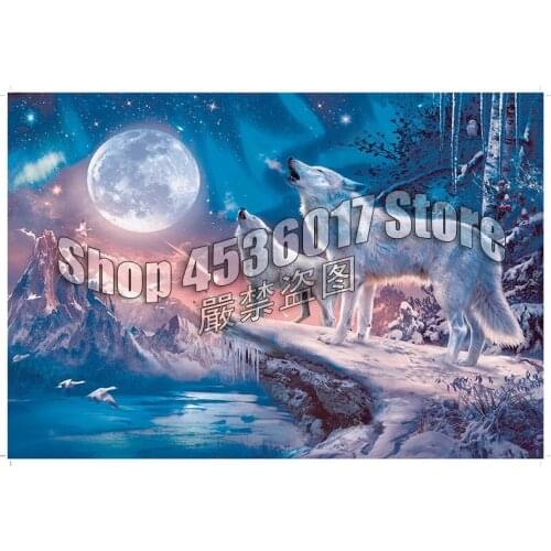 Twilight Howl Diamond Painting Cross Stitch Diamond Embroidery 5D Diy Diamond Mosaic Fantasy Wolves Picture Full Rhinestones Art