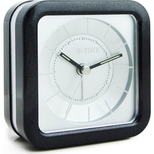 Led Luminous Square Black Alarm Clock Creative Minimalist Silent Modern Alarm Clock Portable Stylish Travel Alarm Clock MM60NZ