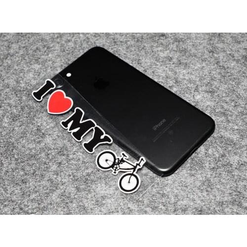 Reflective I love my bike stickers heart adhesive vinyl motorcycle sticker bike cyling car racing decals