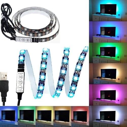 Usb led strip light rgb tape flexible neon tv backlight lights for pc smd 5050 5v fita diode lamp Party ledstrip ruban