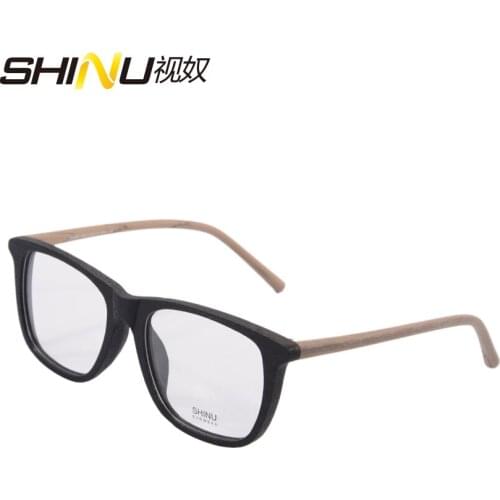 High quality women vintage glasses frame men imitation wood-grain eyeglases frame with box case cloth 1982