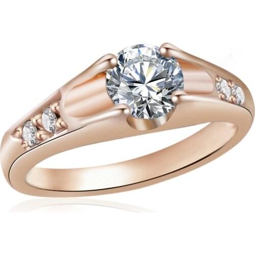 Engagement Party Jewelry Gift Regalo De Joyera De San Valentn Shiny Black Rose Gold Crystal Ring Women Ring