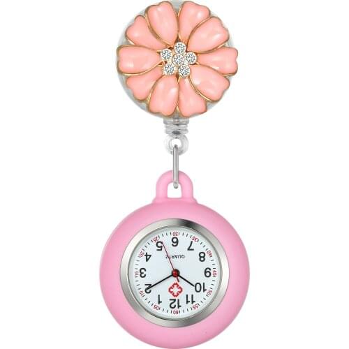 LANCARDO Loverly Flower Design Nurse Watch For Women Fast Delivery Digital Dial Clock Clip-On Pendant Watche Charm Gift For Lady