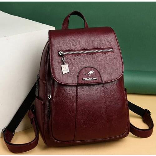 2020 Women Leather Backpacks High Quality Vintage Ladies Backpack For Girls Sac A Dos School Bagpack Women Backpacks Female New