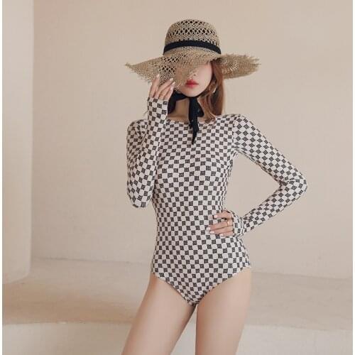 Ins Hot Sale Classical Pattern Print Sexy One-shoulder Swimsuit Girl Women Swimming Streetwear Mstyle Hip-hop Cortch Bodysuits