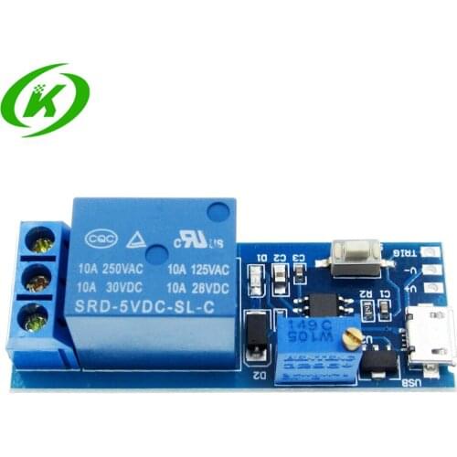 10PCS/LOT 5V-30V Delay Relay Timer Module Trigger Delay Switch Micro USB Power Adjustable Relay Module