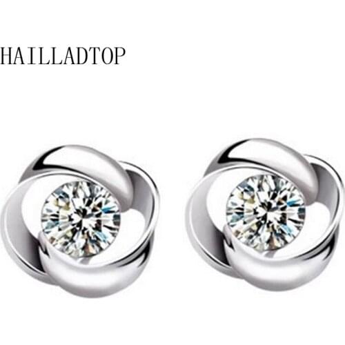 11.11 Brincos 2018 Rotary Bridesmaid Gift Love Upscale Eearrings Crystal Silk Earrings Silver Plated Flower Shape Hollow Design