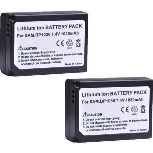 2pc 1030mAH BP-1030 BP 1030 BP-1130 Rechargeable Camera Battery For Samsung NX200 NX210 NX300 NX500 NX1000 NX1100 NX2000 NX-300M