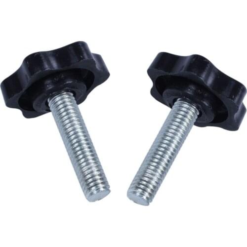 2 Pcs M8 x 30mm Male Thread 32mm Star Head Clamping Knob Black