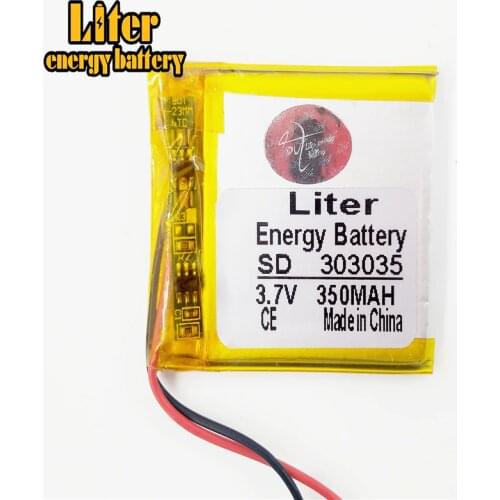 3.7V 350mAh 303035 Lithium Polymer Li-Po li ion Rechargeable Battery cells For Mp3 MP4 MP5 GPS PSP mobile bluetooth