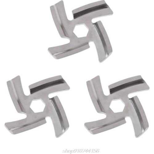 3pcs/set Type 5 Mincer Knife Stainless Steel Anti Rust 4 Blade Hexagon Hole Meat Grinder Parts Fits N24 20 Dropshipping