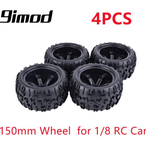 4Pcs ZD Racing 150mm Wheel Rim and Tires 17mm Hex Hub for 1/8 Monster Bigfoot Truck HSP Off Road HPI RC Car Accessories