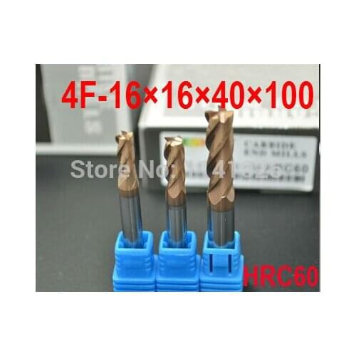 4F-16*16*40*100,HRC60,Spiral Bit Milling Tools Carbide CNC flat End mills Router bits , the lathe tool,boring bar,cnc,machine