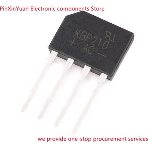 5PCS/LOT New original KBP210 KBP flat bridge rectifier bridge stack silicon bridge rectifier In stock