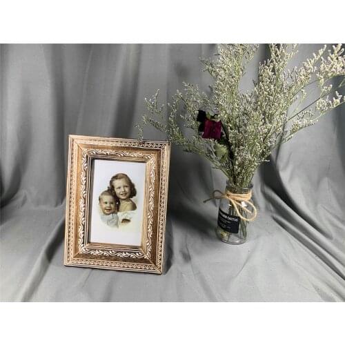 6 Inch Decorative Pattern Retro Wood Photo Frame Living Room Ornaments