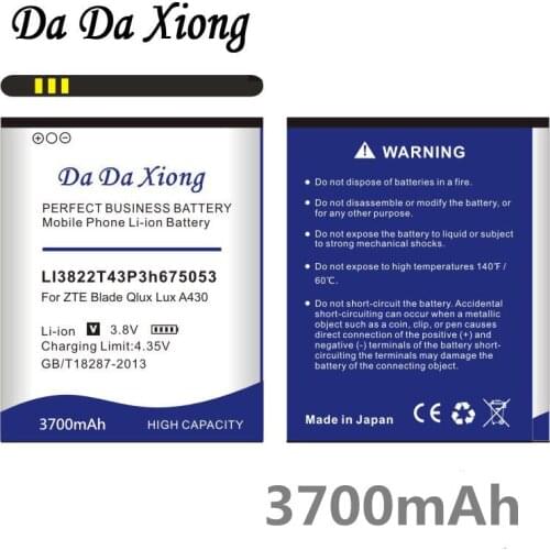 DaDaXiong 3700mAh LI3822T43P3h675053 Battery for ZTE A430 Blade QLux Q Lux A430