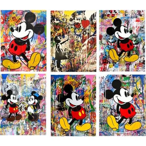 DIY Diamond Painting Graffiti Disney Mickey Mouse Diamond Embroidery Diamond Picture of Rhinestones Home Decor Gift