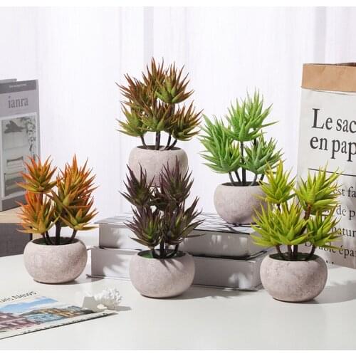 Aloe Head Bonsai Ball Pulp Basin Simulation Plant Living Room Balcony Office Desk Tabletop Decoration Green Plants Potted