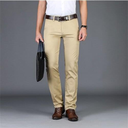 Free Shipping 2019 New Mens Fall Winter Thickened Straight Pants Brand Stretch Casual Pants