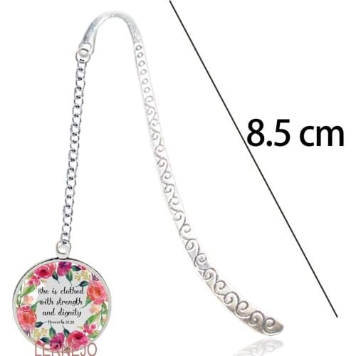 Bible Verse Bookmark Proverbs 31:25 She Is Clothed With Strength And Dignity Pendant Book Mark Divider For Jesus Christian Gift