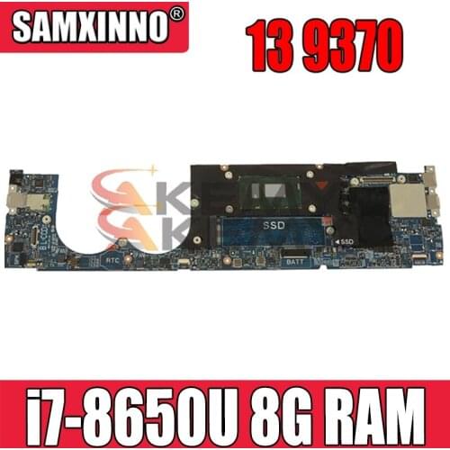 FOR Dell XPS 13 9370 Laptop Motherboard 8G RAM SR3L8 i7-8650U CPU LA-E671P CN-0JHN2Y 0JHN2Y JHN2Y 100% working