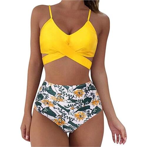 Drop Shipping Hot Swimwear Women Wrap Bikini Set Push Up High Waisted 2 Piece Swimsuits