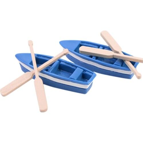 Hot Sale! Mini Boat Oars Creative Sailboat Mode Room Decor Figurines Miniatures Mediterranean Style Ship Small Boat Ornaments
