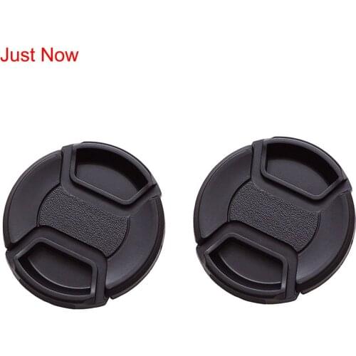 JUST NOW 2PCS 49/52/55/58/62/67/72/77/82 Front Lens Filter Snap On Pinch Cap Protector Cover For Canon For Nikon For Camera Lens