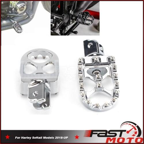 Stainless Steel Wide Foot Pegs Motorcycle Tapered Peg Front Rear Fat Footrest Cleats Treadle For Harley Fat Bob Softail FXD FXBR