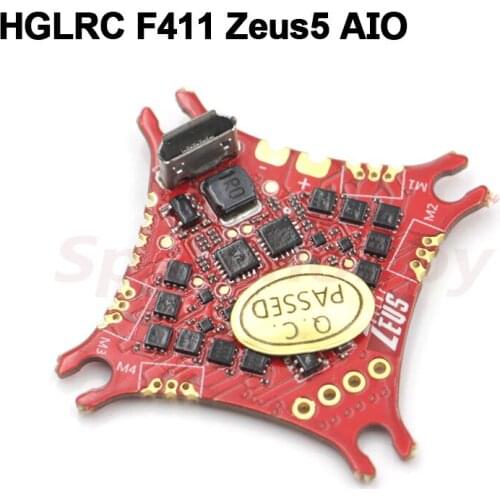 HGLRC F411 Zeus5 AIO MPU6000 Flight Controller 5A/1A BLEHLI_S ESC Installing Hole 25.5X25.5mm for FPV Racing Freestyle Drone RC