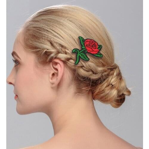 Summer Simple Vintage Cotton Flower Shape Barrettes & Hairpins 2pcs/lot Hair Jewelry for Women Hair Decoration Wedding Party