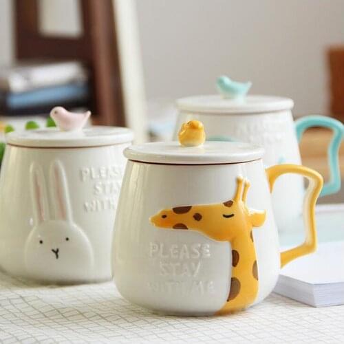 Cute Animals Style Stereo Ceramic Mugs Creative Moring Mug Milk or Coffee Unique Mugs SH188